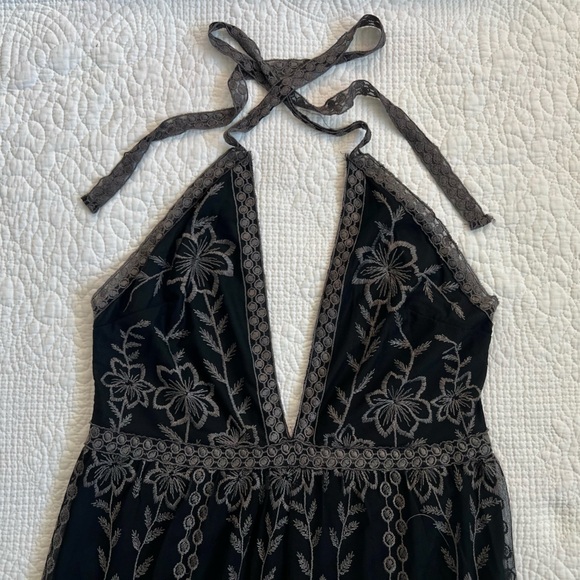 ASOS Honey Punch Embroidered Halter Jumpsuit - Picture 3 of 12